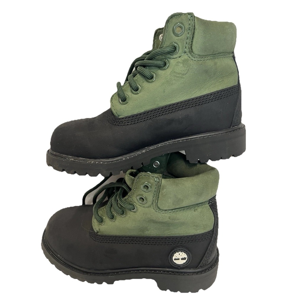 Timberland Waterproof Kids 12.5 Black And Green Boots School Camping Fishing